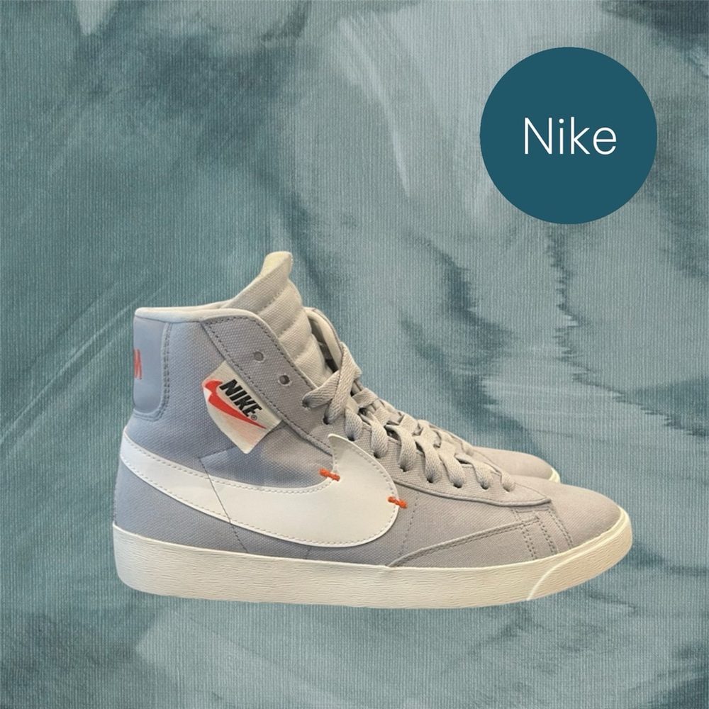 Nike Blazer Mid Rebel Sneakers, Woman, Size 10, Gray Canvas